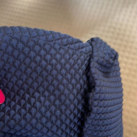 Jill Stuart Blue and Red Colorblock Pattern Waffle Shift Mini Dress Sz 8 - Picture 11 of 12